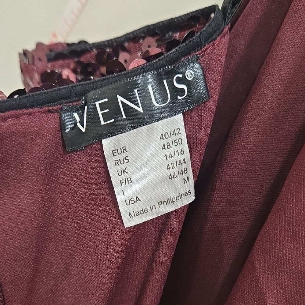 VENUS Burgundy and Gold Sequin Mini Dress **NWOT** - Picture 15 of 15